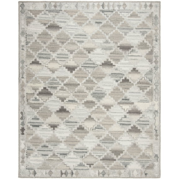 SAFAVIEH Wyndham Xanthia Geometric Wool Area Rug, Grey/Taupe, 5' x 8'