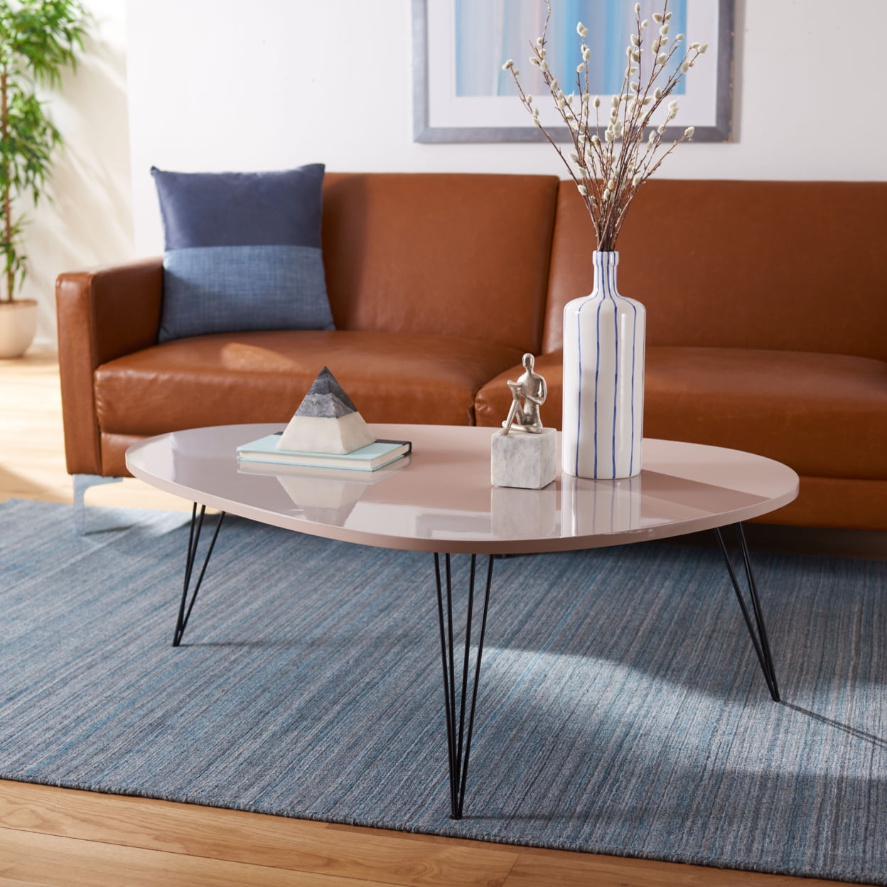Wynton Coffee Table - Taupe/Black - Safavieh