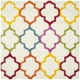 thumbnail image 1 of SAFAVIEH Yadira Geometric Quatrefoil Kids Shag Area Rug, Ivory/Multi, 6'7" x 6'7" Square, 1 of 7