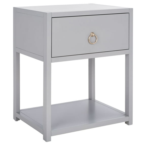 SAFAVIEH Yudi Solid 1 Drawer 1 Shelf Nightstand, Grey