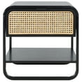 thumbnail image 1 of SAFAVIEH Yunis Contemporary 1 Drawer Nightstand,Black/Natural Rattan, 1 of 1