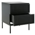 thumbnail image 1 of SAFAVIEH Zadie 2 Drawer Rattan Nightstand, Black, 1 of 13