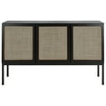thumbnail image 1 of SAFAVIEH Zadie 2 Shelf Rattan Sideboard, Black With Natural Rattan/Black Legs (54 in. W x 15 in. D x 33 in. H), 1 of 17