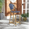 SAFAVIEH Zaid Outdoor Patio Stackable, Counterstool, Navy