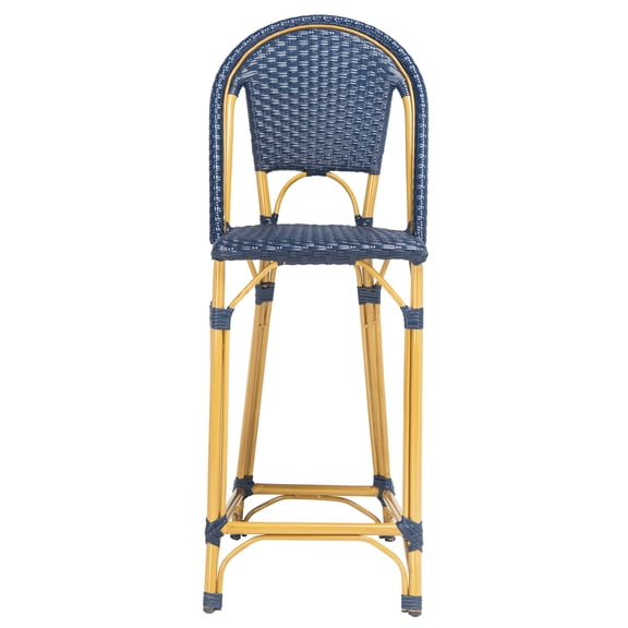 SAFAVIEH Zaid Outdoor Patio Stackable, Counterstool, Navy