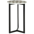 thumbnail image 1 of SAFAVIEH Zaira Contemporary Lacquer End Table, Warm Grey/White, 1 of 4