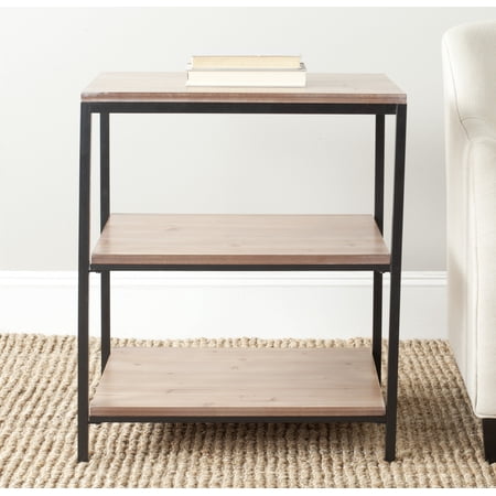 SAFAVIEH Zeke Solid Rustic 3 Tier Shelf Unit, Red Maple