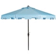 thumbnail image 1 of SAFAVIEH Zimmerman 11' Market Crank Round Patio Umbrella, Baby Blue/White, 1 of 5