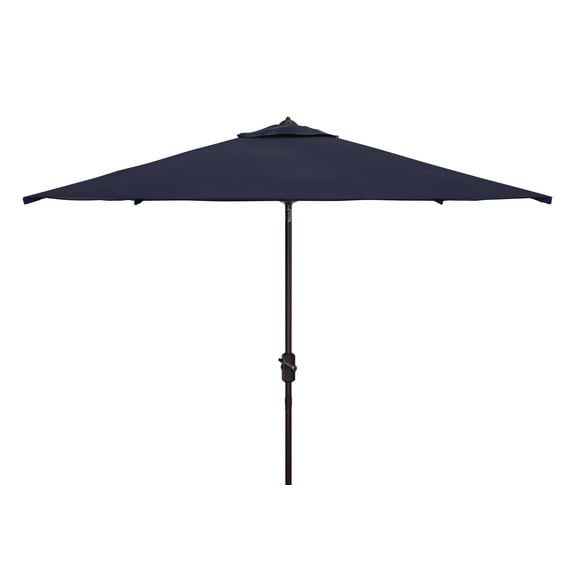 SAFAVIEH Zimmerman 7.5' Markey Crank Square Patio Umbrella, Navy