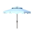 thumbnail image 1 of SAFAVIEH Zimmerman 9' Market Double Top Patio Umbrella, Baby Blue/White, 1 of 6