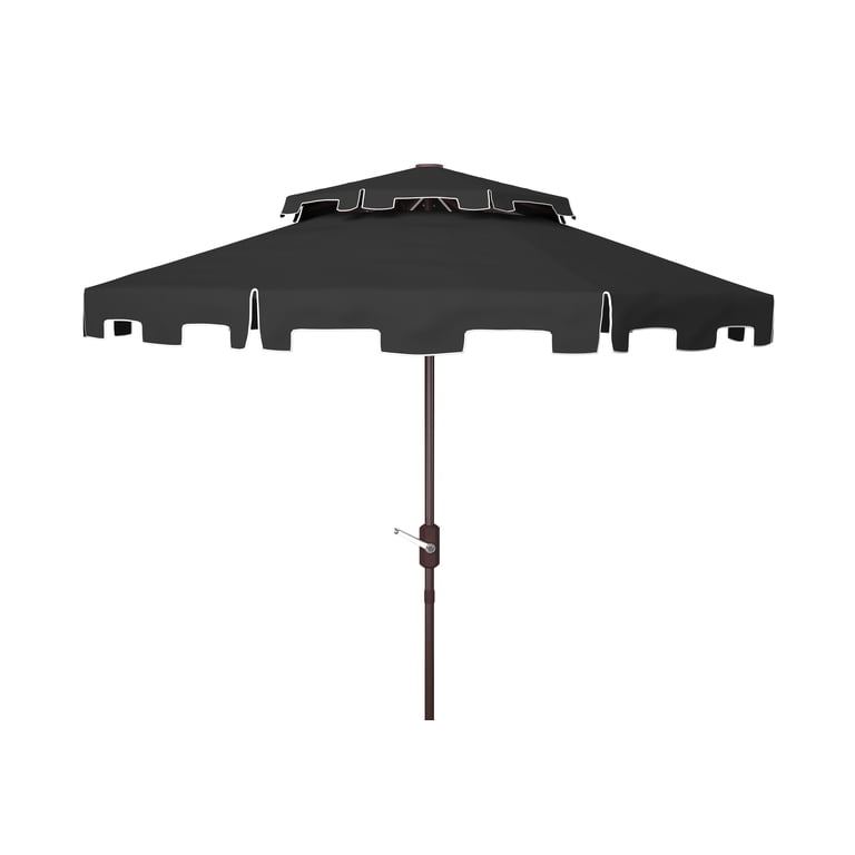 black and white patio umbrella walmart Safavieh 9-ft. Zimmerman Double Top Market Patio Umbrella, Black White