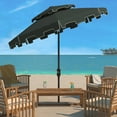 thumbnail image 1 of SAFAVIEH Zimmerman 9' Market Double Top Patio Umbrella, Dark Green/White, 1 of 6