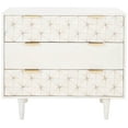 thumbnail image 1 of SAFAVIEH Zinnia Contemporary Geometric 3 Drawer Chest , White Wash/Brass (31.8 in. W x 16 in. D x 29 in. H), 1 of 15