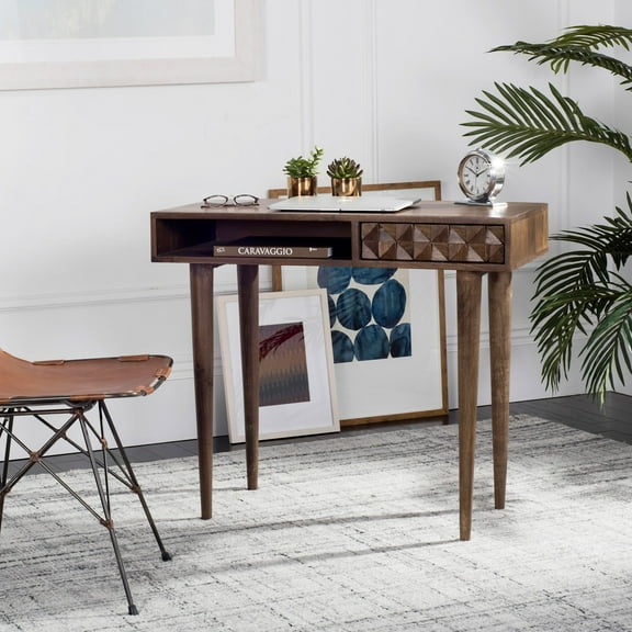 SAFAVIEH Zinnia Modern w/ Drawer Writing Desk, Walnut