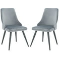 thumbnail image 1 of SAFAVIEH Zoi Contemporary Velvet Solid Dining Side Chair, Slate Grey/Black (Set of 2), 1 of 13