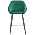 thumbnail image 1 of SAFAVIEH Zorica Tufted Counter Stool, Emerald/Black (21.3 in. W x 20.8 in. D x 25.5 in. H), 1 of 12