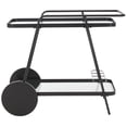 thumbnail image 1 of SAFAVIEH Zunia 2-Tier Metal Kitchen Serving Cart, Black/Clear, 1 of 15