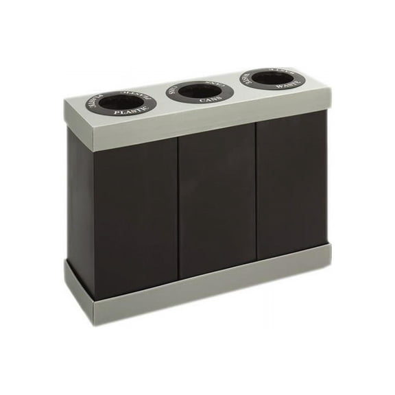 Safco At-Your-Disposal Recycling Center in Black Plastic