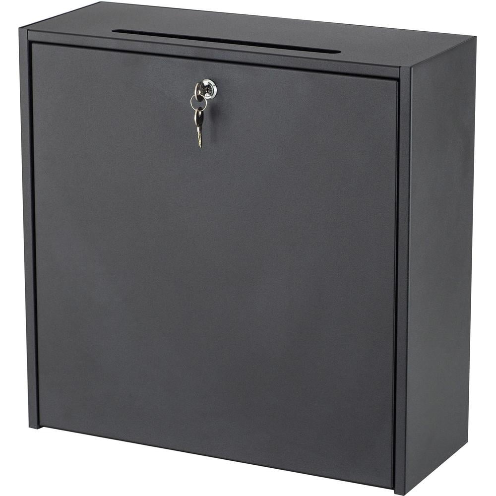 Safco Large Wall-Mounted Mailbox with Lock in Black