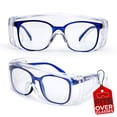 thumbnail image 1 of SAFE HANDLER Diamont Vented Clear Safety Glasses Over Eyeglasses, 1 Pair, ANSI Z87.1, Impact Resistant Polycarbonate Lens, 99% UV Protection Goggles, 1 of 13