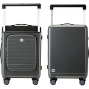 SAFECASTLE 24-Inch PC Hardshell Suitcase Wide Handle Design, Spinner Wheels, Travel Makeup Bag & Protective Luggage Cover Included Lightweight, Durable and Spacious Luggage in Black Single Unit