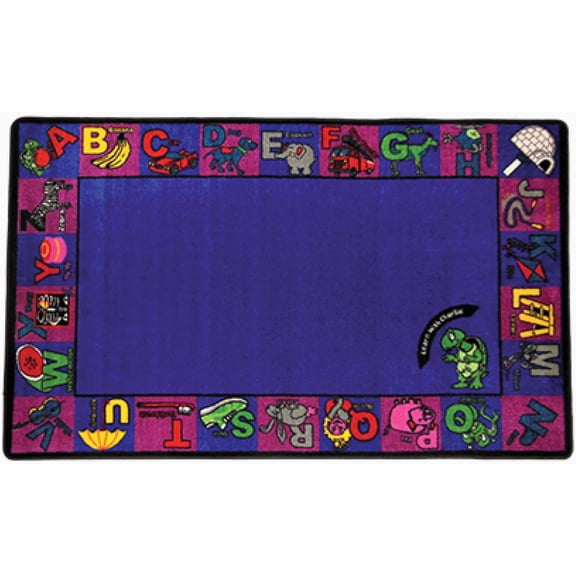 SAFECASTLE Alphabet Charlie Kids Educational Area Rug – 5'4" x 7'8" – ABC Alphabet Border Classroom Carpet for Playroom, Classroom, Daycare, or Preschool – Durable Machine-Tufted Nylon Rug