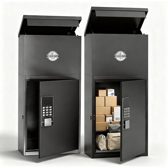 Anti-Theft Outdoor Smart Mailbox – Large Lockable Metal Parcel & Letter Drop Box, Keyless Coded Unlock, Weatherproof & Rust-Resistant Mailbox for Home, Office & Apartments
