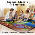thumbnail image 1 of SAFECASTLE Dino Land Kids Educational Rug 4'4" x 5'6" – Dinosaur Alphabet & Numbers Learning Area Rug, Non-Slip Classroom Carpet for Playroom, Preschool, Nursery & Daycare, Durable Nylon Kids Rug, 1 of 7