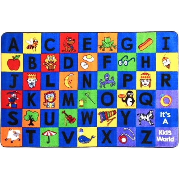 SAFECASTLE Kids Carpet Alphabet Rug – Little Charlie 4’4” x 5’6” – Educational ABC Nursery Learning Rug for Preschool, Classroom, Playroom, Daycare & Kids’ Bedroom – Durable Nylon Area Rug