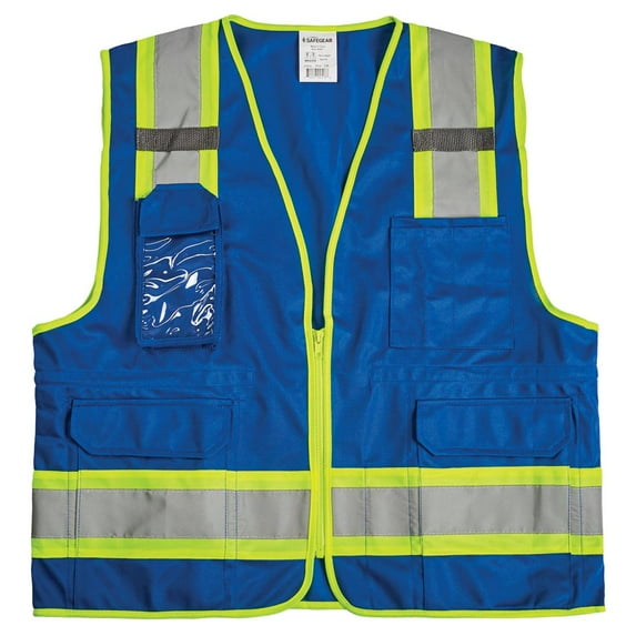 SAFEGEAR 4XL/5XL Blue High Visibility Safety Vest - Unisex, Polyester- JJ Keller