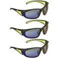 thumbnail image 1 of SAFEGEAR Black Mirror Safety Glasses 3-pk. - Anti-Scratch Safety Glasses for Men & Women, Black & Lime Frame - ANSI Z87.1 Compliant, 1 of 3