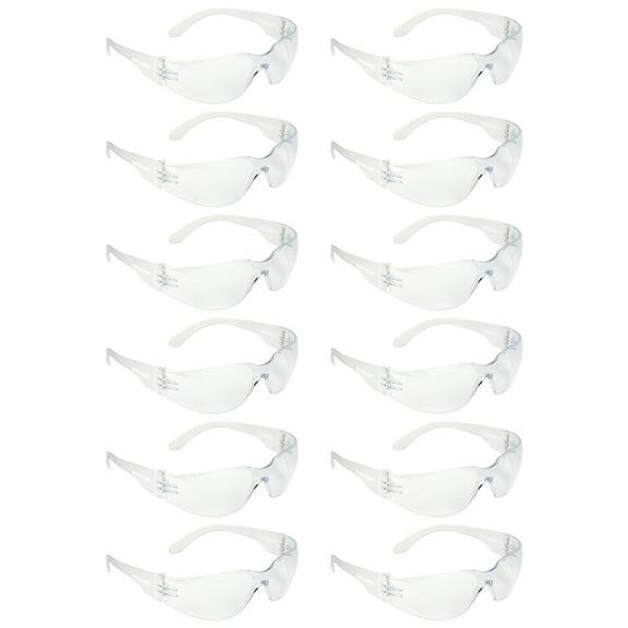 SAFEGEAR Clear Safety Glasses 12-pk. - Scratch Resistant Safety Glasses for Men & Women - ANSI Z87.1 Compliant, UV Protection, Lightweight