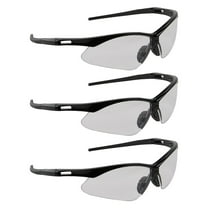 SAFEGEAR Clear Safety Glasses 3-pk. - Scratch Resistant Safety Glasses - Black Frame & Black Rubber Ends for Comfort Around Ears - ANSI Z87.1 Compliant, UV Protection, Lightweight
