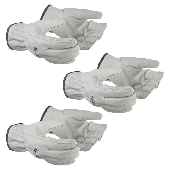 SAFEGEAR Cowhide Leather Driver Gloves, Large, 3 Pairs, Regular Grade ...