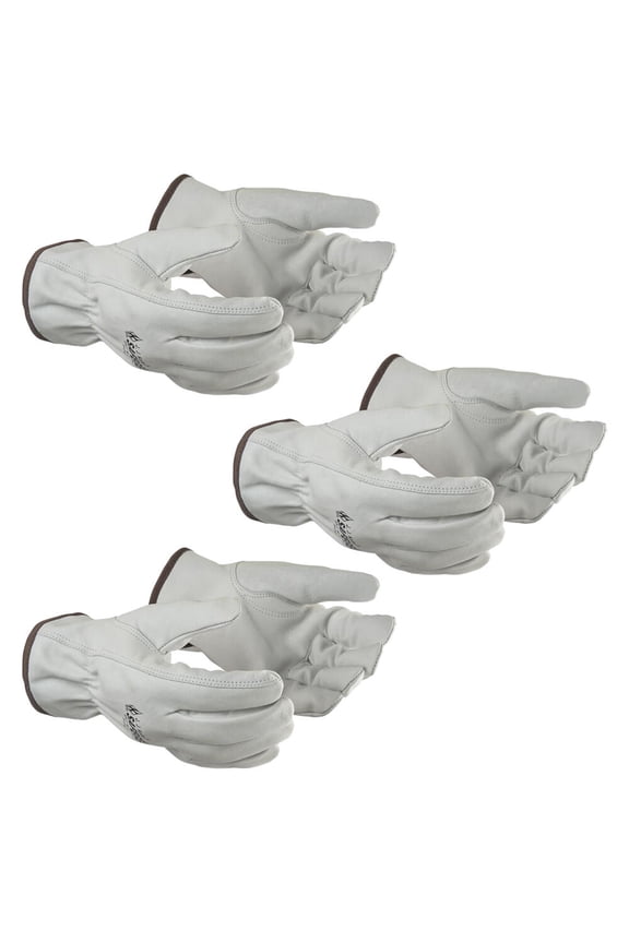 SAFEGEAR Cowhide Leather Driver Gloves, Small, 3 Pairs, Regular Grade