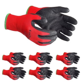 SAFEGEAR Crinkle Latex Gloves, 6 Pairs, Medium, Strong Grip, Cut Resitant