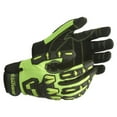 thumbnail image 1 of SAFEGEAR Impact-Reducing Mechanics Gloves Large, 1 Pair - EN388 & ANSI Level A1 Cut-Resistant Black & Lime Green Work Gloves for Men and Women - Breathable, Touchscreen Capable, 1 of 6