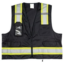 SAFEGEAR L/XL Black High Visibility Safety Vest - Unisex, Polyester - JJ Keller