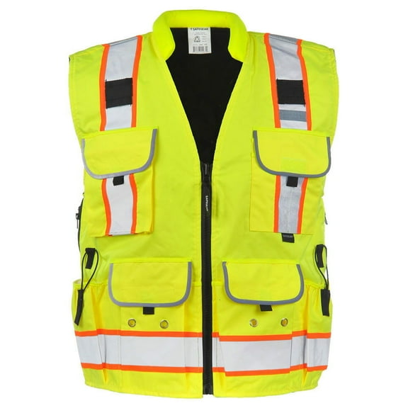 SAFEGEAR L/XL Type R Class 2 Winter Safety Vest - Fleece Lined, Hi Vis Lime