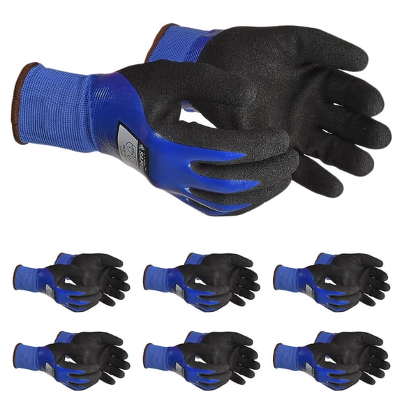 SAFEGEAR Nitrile Smooth Sandy-Dipped Glove, Medium, 6 Pairs, ANSI
