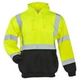 thumbnail image 1 of SAFEGEAR Type R Class 3 Pullover Sweatshirt with Hood & Pockets - 4XL - Polyester Fleece, Lime Green/Yellow, High Visibility Shirts - ANSI/ISEA Compliant, 1 of 4