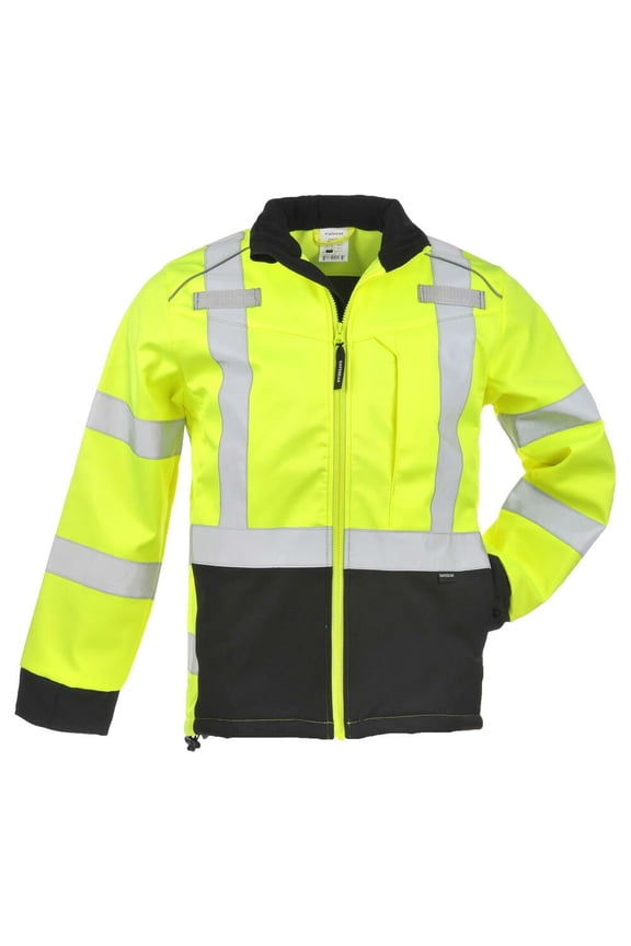 SAFEGEAR Type R Class 3 Softshell Jacket - XL - Lime Green/Yellow & Black, High Visibility Jackets for Men or Women - ANSI/ISEA Compliant - J. J. Keller