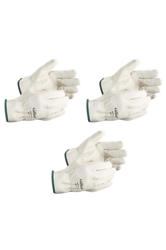 SAFEGEAR, Winter Leather Work Gloves, Large, 3-Pack