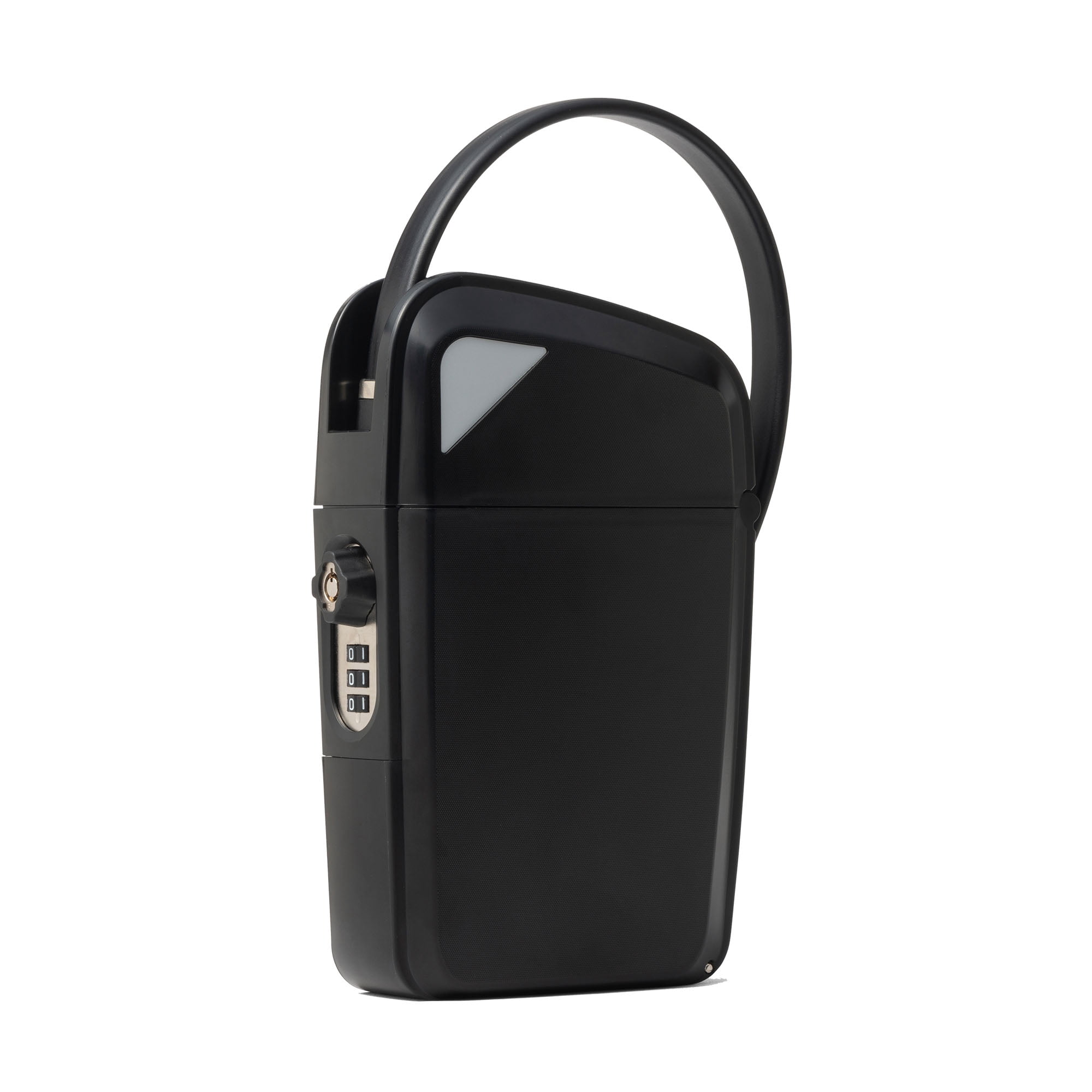 SAFEGO Portable Indoor/Outdoor Lock Box Safe with Key and Combination Access (Compact, Black)