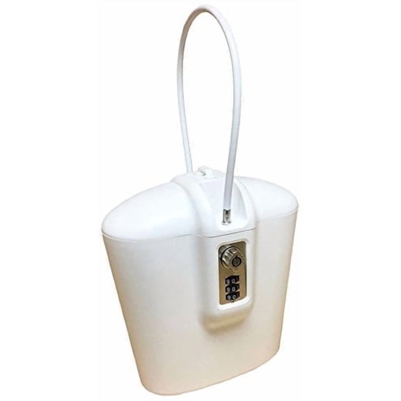 SAFEGO Portable Indoor/Outdoor Lock Box Safe with Key and Combination Access (White)