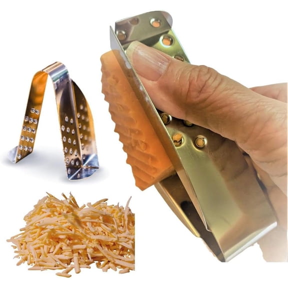 SAFEGRATE Grater Finger Guard for Cutting Vegetables/Grating with Mandoline Slicer/Vegetable Slicer, Stainless Steel Finger Protector for Cutting Food, Dishwasher Safe Finger Guards for Cutting