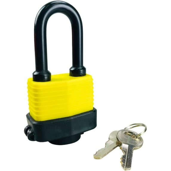 SAFEGUARD 1-1/2" Long Shank Waterproof Laminated Padlock Heavy Duty Outdoor Lock with Rust-Proof Protection and Weatherproof Cover for Maximum Security