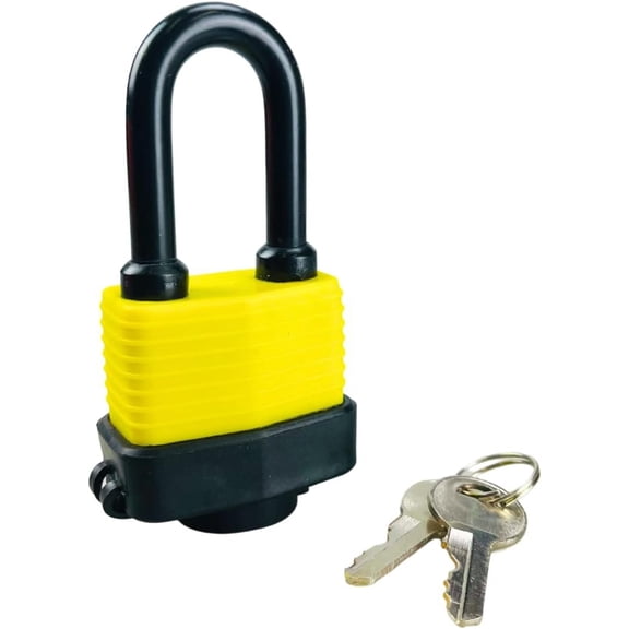 SAFEGUARD 1-5/8" Long Shank Waterproof Laminated Padlock Heavy Duty Outdoor Lock with Rust-Proof Protection and Weatherproof Cover for Maximum Security
