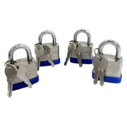SAFEGUARD 4-Piece 40mm 1.6 Laminated Padlock Set | One-Key Convenience for Cabinets, Sheds, Gates | Hardened Steel Shackle