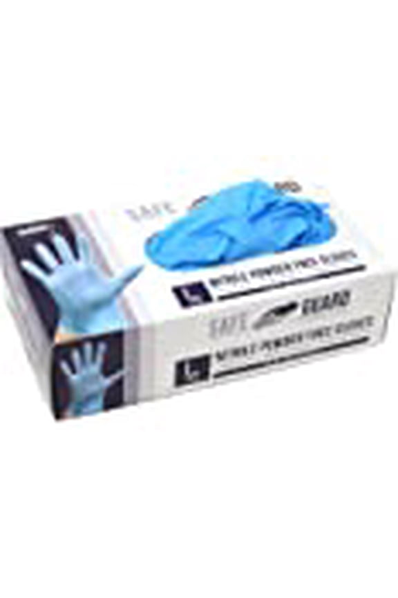 SafeGuard Nitrile Medical Exam Blue Powder Free Gloves 100/Case - Medium